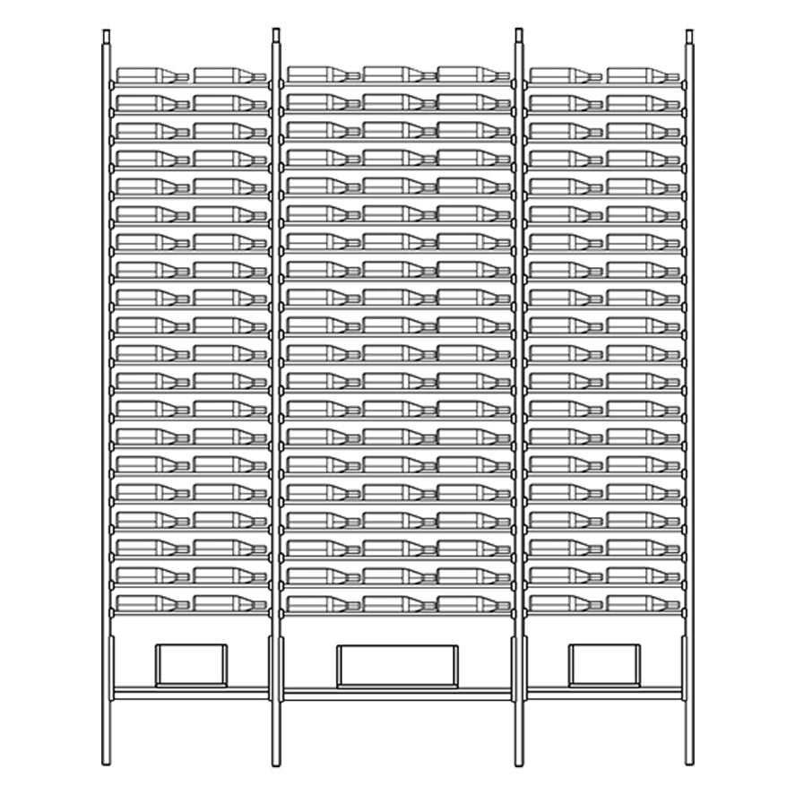 Premier Cru Wine Racks Premier Cru Modern - VinoCase - Double Triple Double (97 1/4" Wide) - 2 Bottles Deep