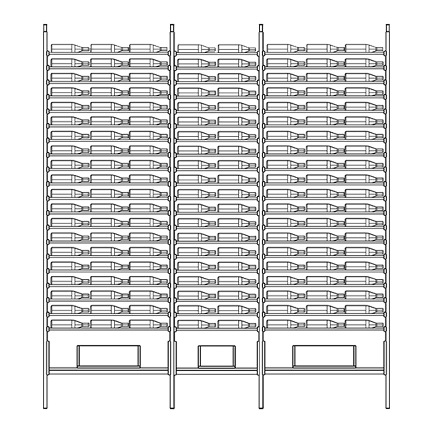 Premier Cru Wine Racks Premier Cru Modern - VinoCase - Triple Double Triple (109 1/2" Wide) - 2 Bottles Deep