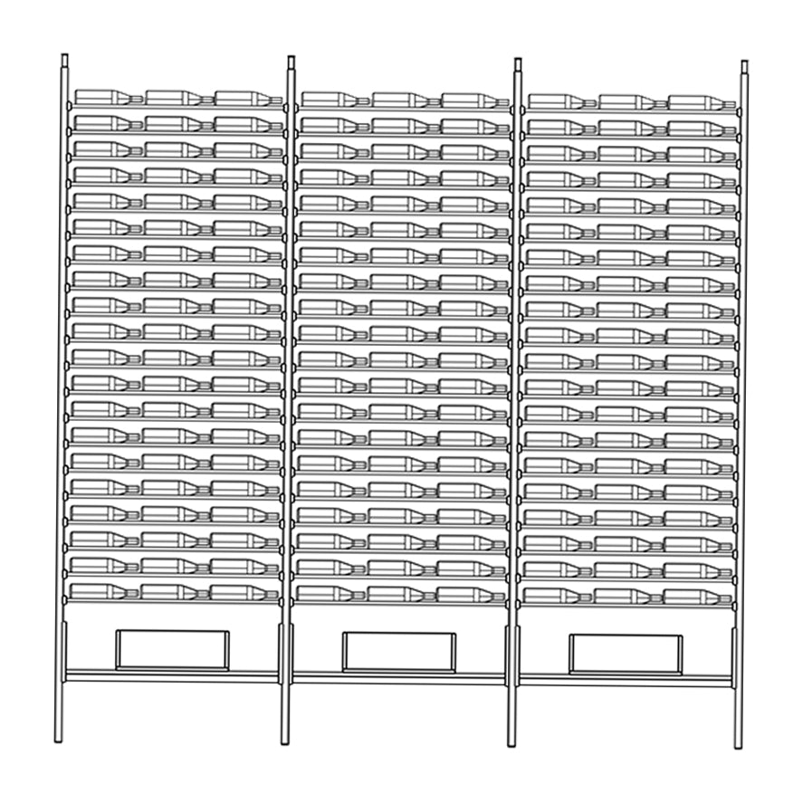 Premier Cru Wine Racks Premier Cru Modern - VinoCase - Triple Triple Triple (121 1/4" Wide) - 2 Bottles Deep
