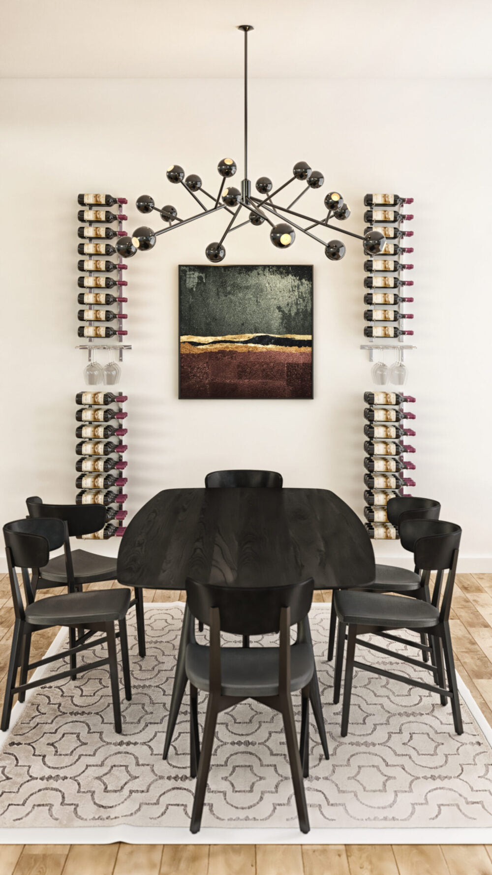 W Series Stemware Rack (metal wall mounted wine glass storage)