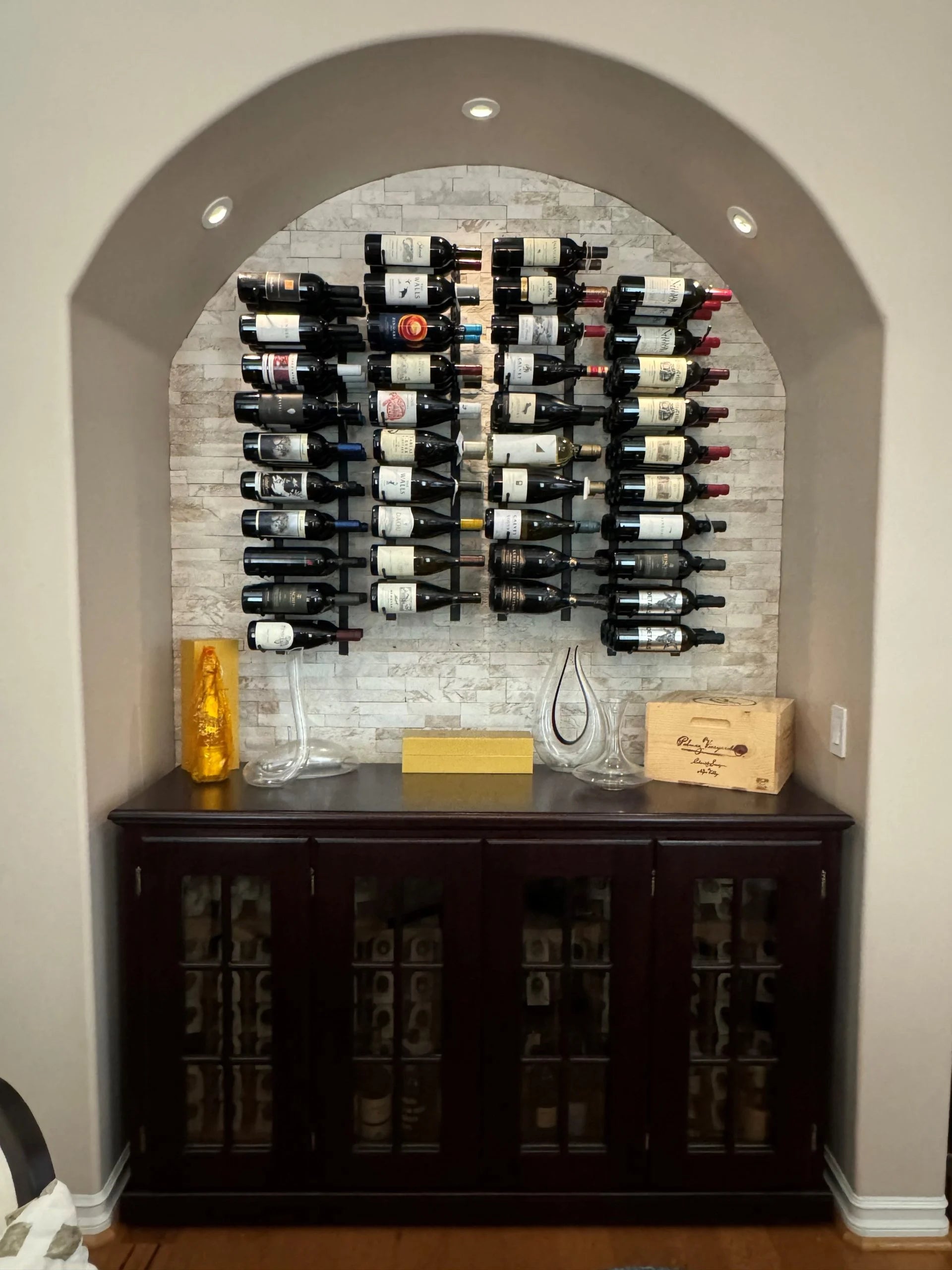 W Series Wine Rack 3 (wall mounted metal bottle storage)