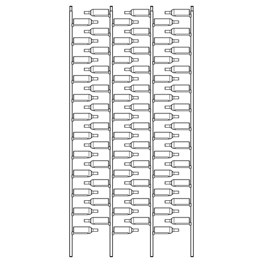 Premier Cru Wine Racks Premier Cru Modern - ZeroGravity - Three Racks (60 1/2" Wide) - 2 Bottles Deep