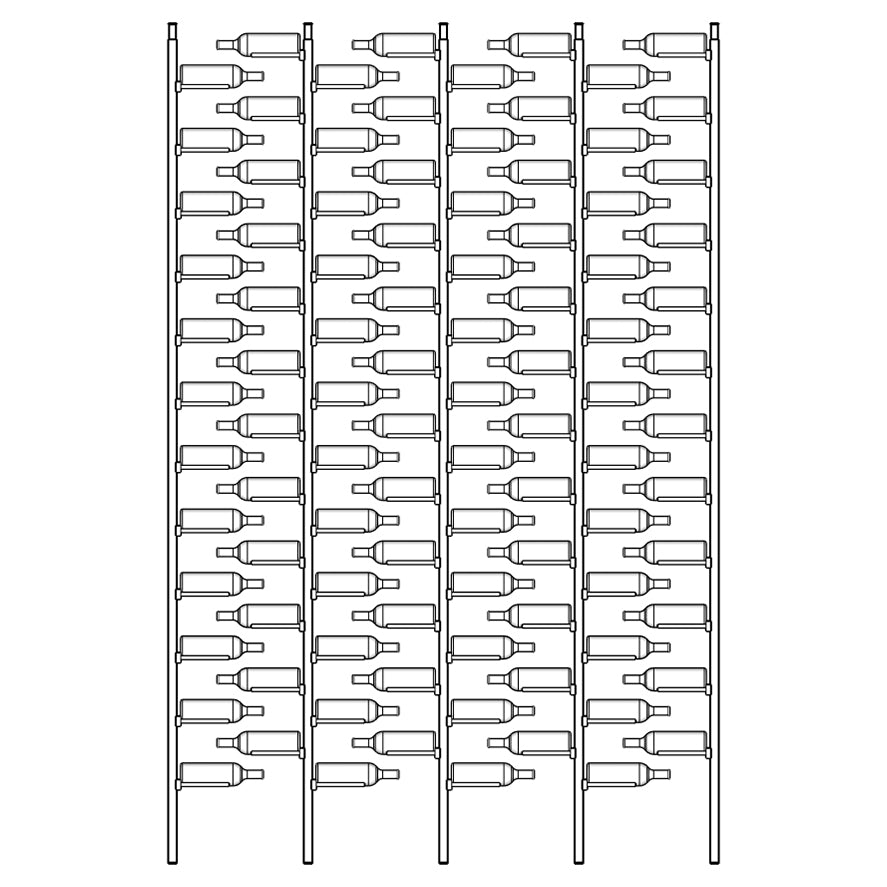 Premier Cru Wine Racks Premier Cru Modern - ZeroGravity - Four Racks (21" Wide) - 2 Bottles Deep