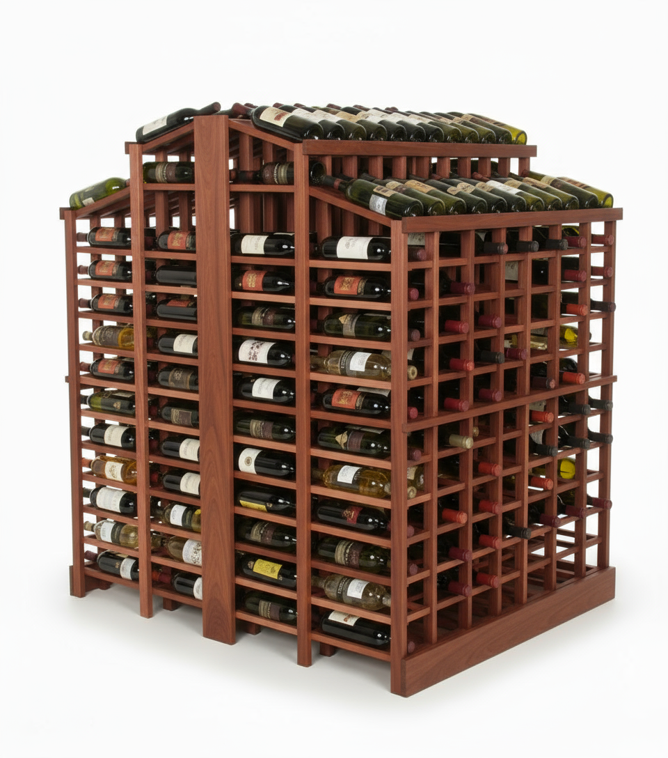 Retail 13 Freestanding Island with 2 Tiered Displays  - Premium Wooden Wine Racks