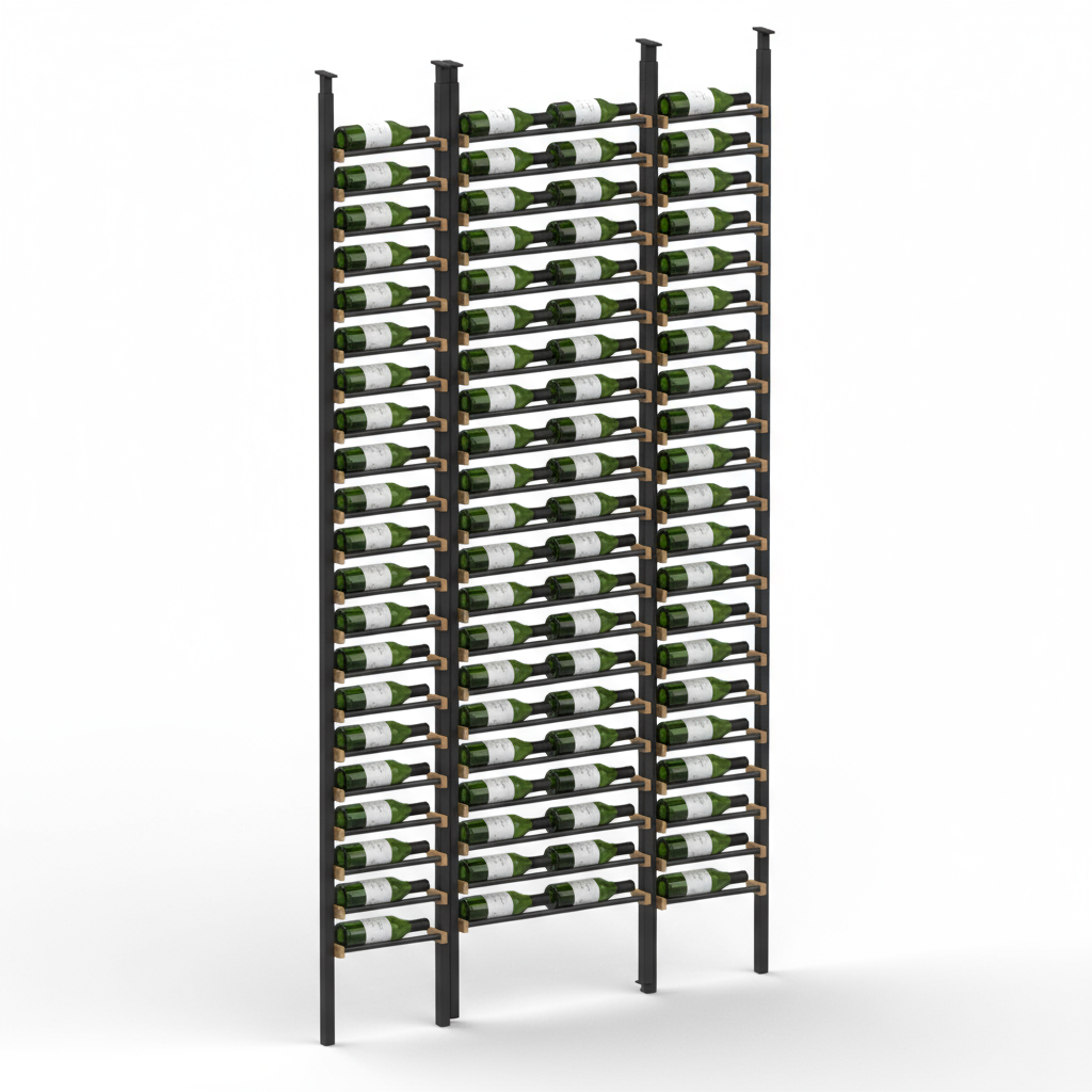 Premier Cru Wine Racks Premier Cru Modern - LableView - Single Double Single (61 1/4" Wide) - 1 Bottle Deep