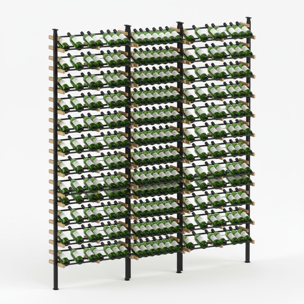 Premier Cru Wine Racks Premier Cru Modern - Display - Triple Double Triple (109 1/2" Wide) - 1 Bottle Deep