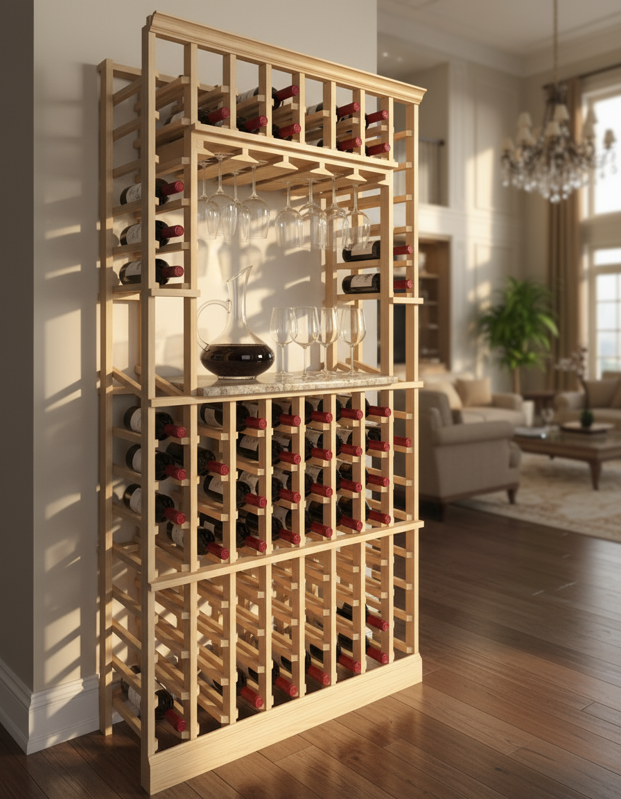 Tasting Niche with Standard Bottle 750ml - Premier Cru Premium Wooden Racking