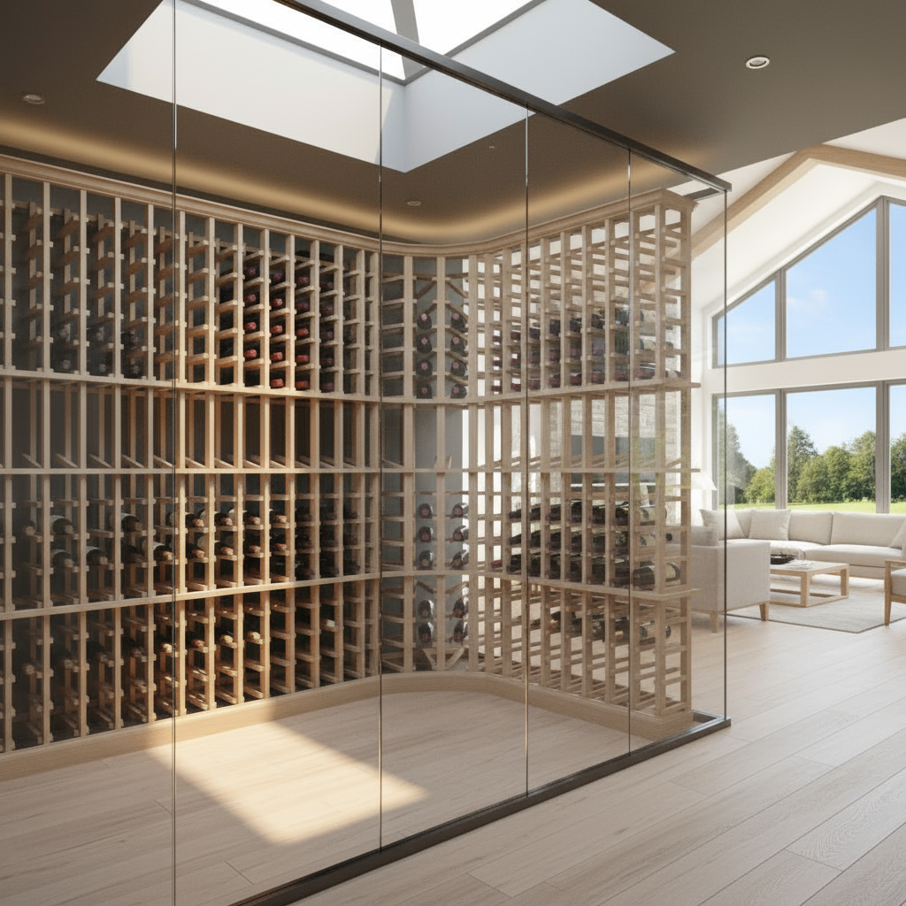 Curved Corner Wine Rack - Premier Cru Premium Wooden Racking