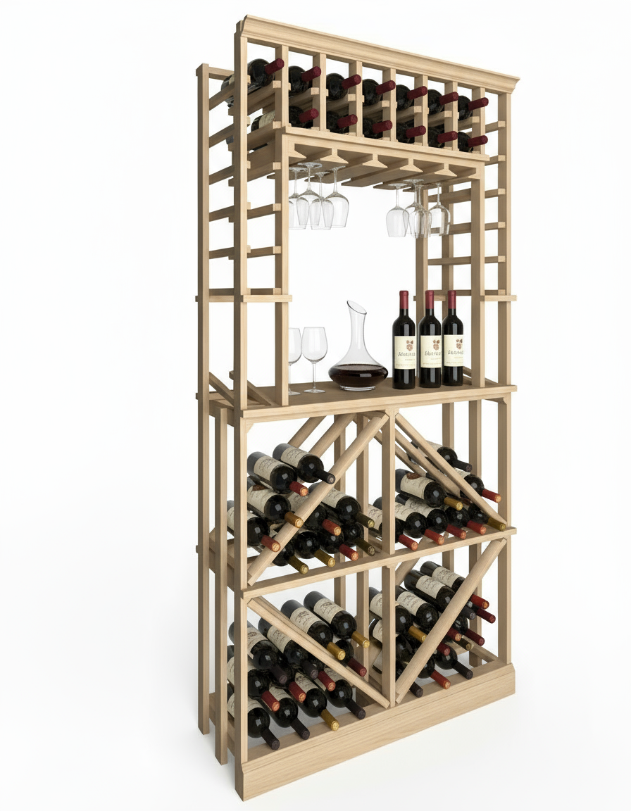 Tasting Niche with Diamond and Standard Bottle (750ml)  - Premier Cru Premium Wooden Racking