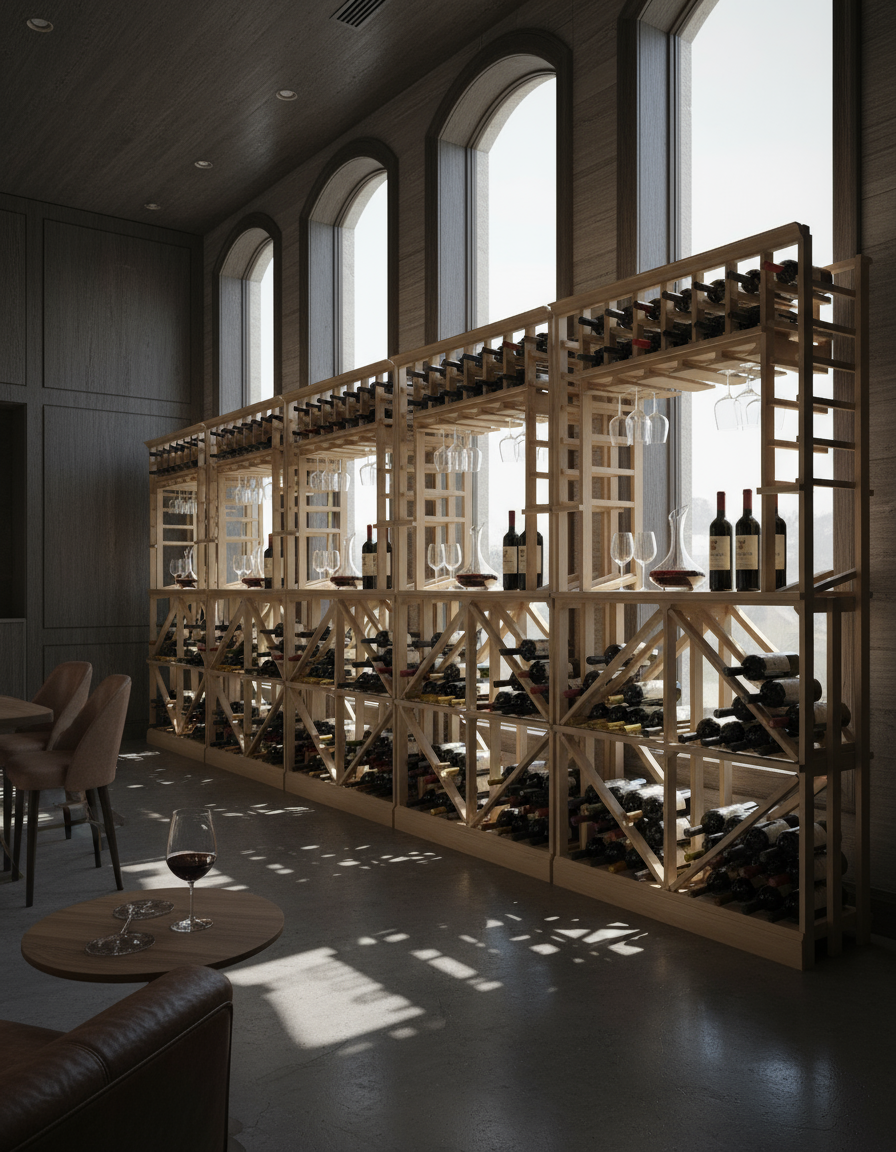 Tasting Niche with Diamond and Standard Bottle (750ml)  - Premier Cru Premium Wooden Racking