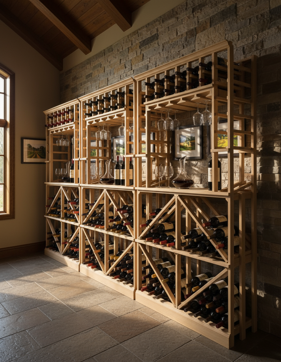 Tasting Niche with Diamond and Standard Bottle (750ml)  - Premier Cru Premium Wooden Racking