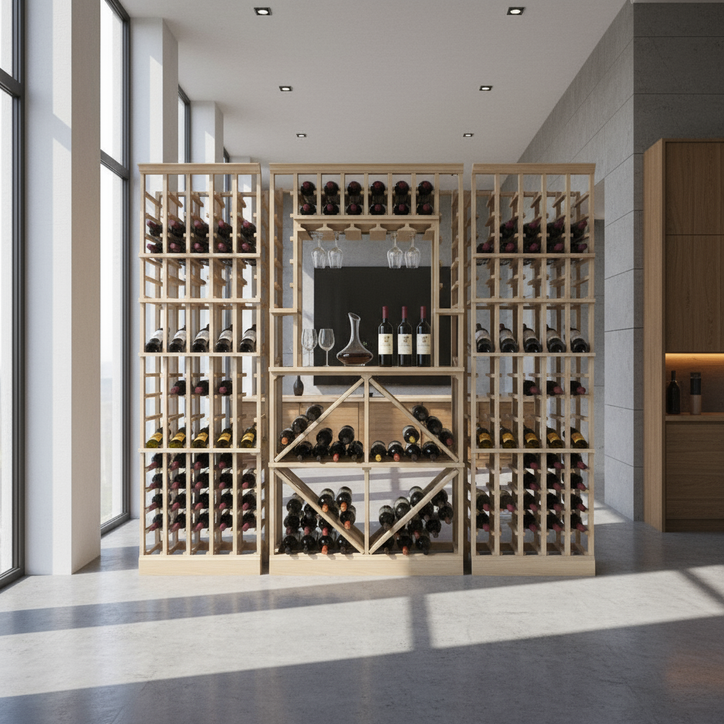 Tasting Niche with Diamond and Standard Bottle (750ml)  - Premier Cru Premium Wooden Racking