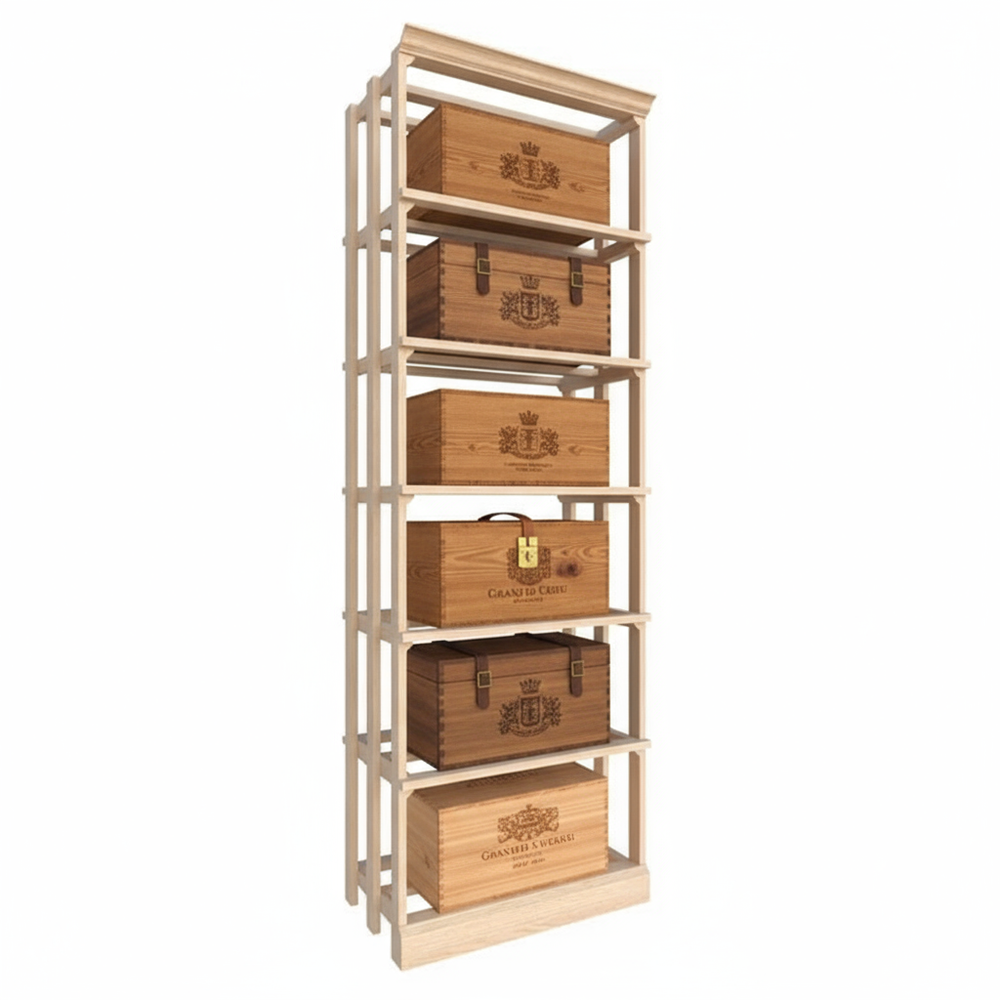 Wood Racking Case Full Height Wood Case - Premier Cru Premium Wooden Racking