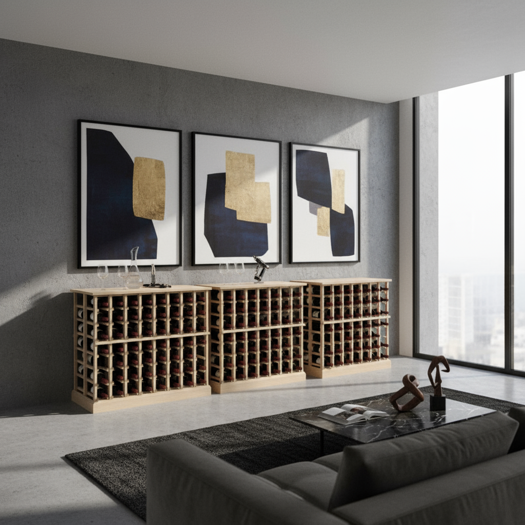 Premier Cru Wine Racks Standard (750ml) Double Deep Island - Premier Cru Premium Wooden Racking
