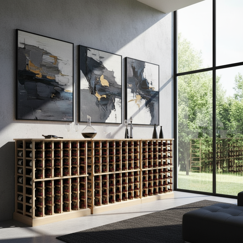 Premier Cru Wine Racks Standard (750ml) Double Deep Island - Premier Cru Premium Wooden Racking