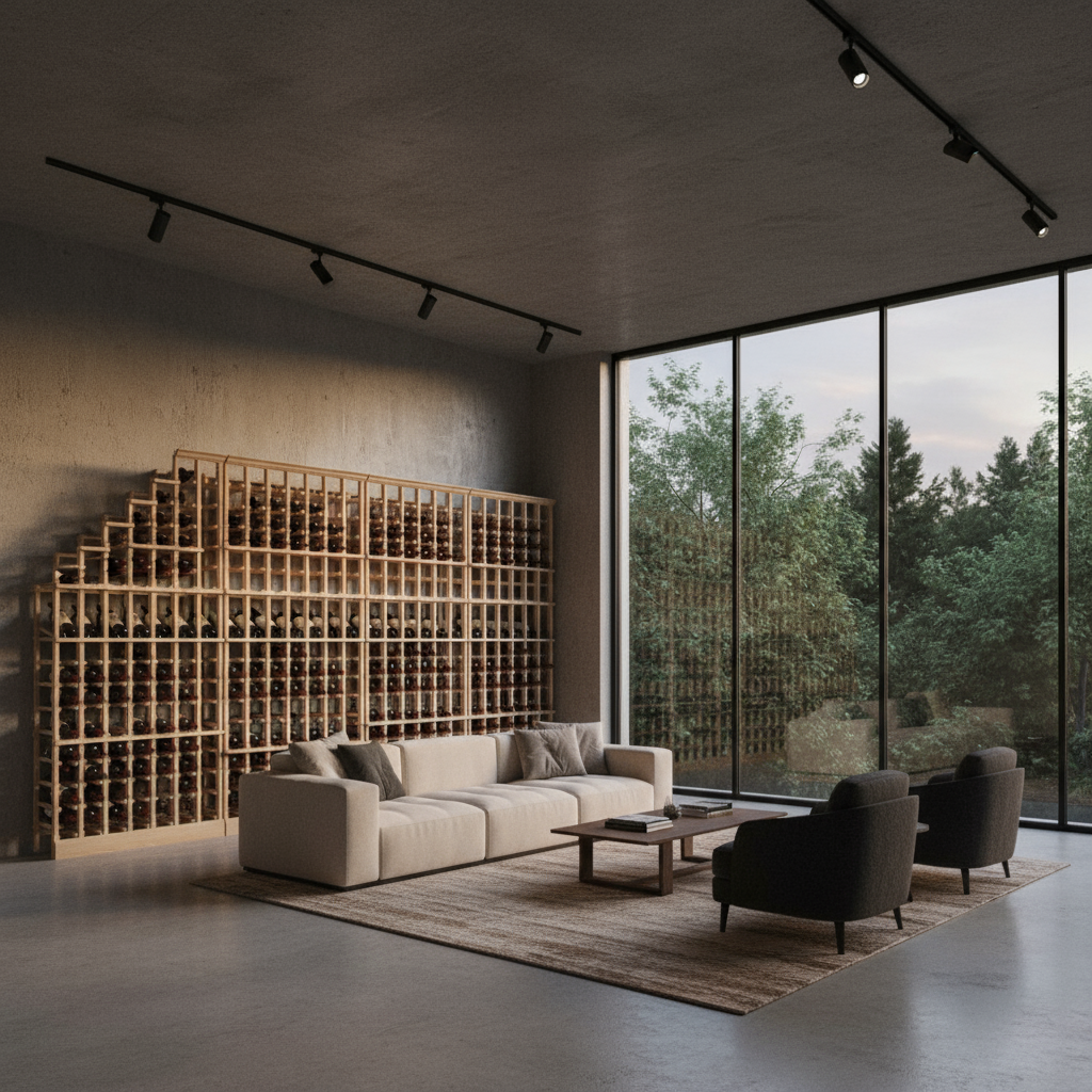 Premier Cru Wine Racks Waterfall Left - Premier Cru Premium Wooden Racking