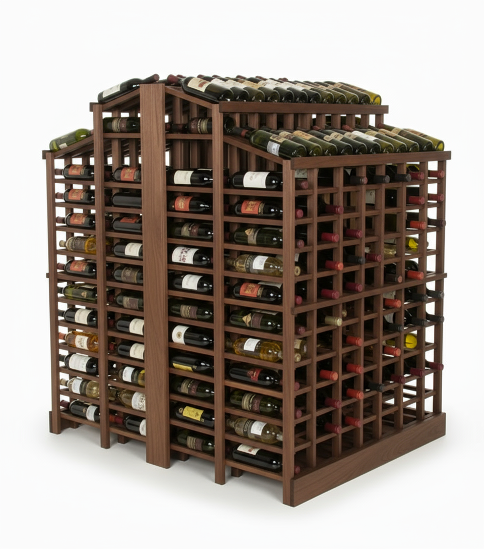 Retail 13 Freestanding Island with 2 Tiered Displays  - Premium Wooden Wine Racks