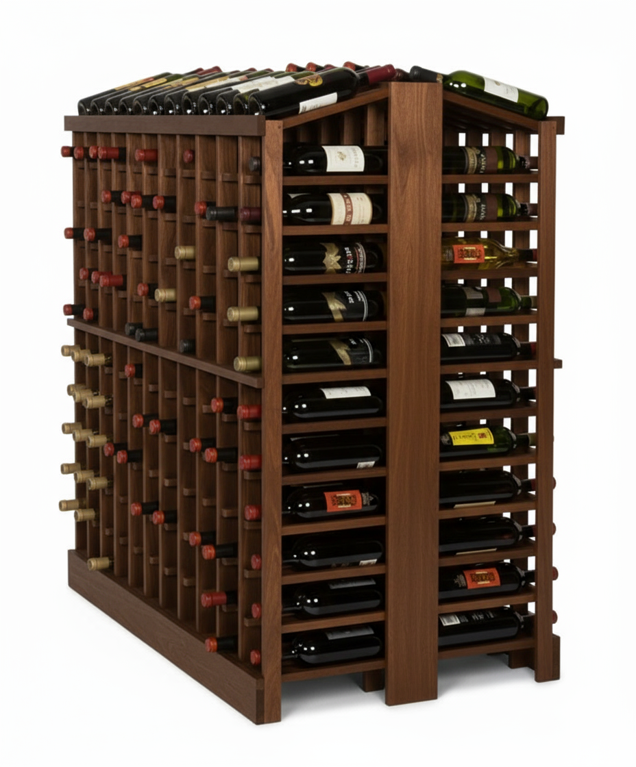 Retail 10 Freestanding Island with Single Display Row -  - Premium Wooden Wine Racks
