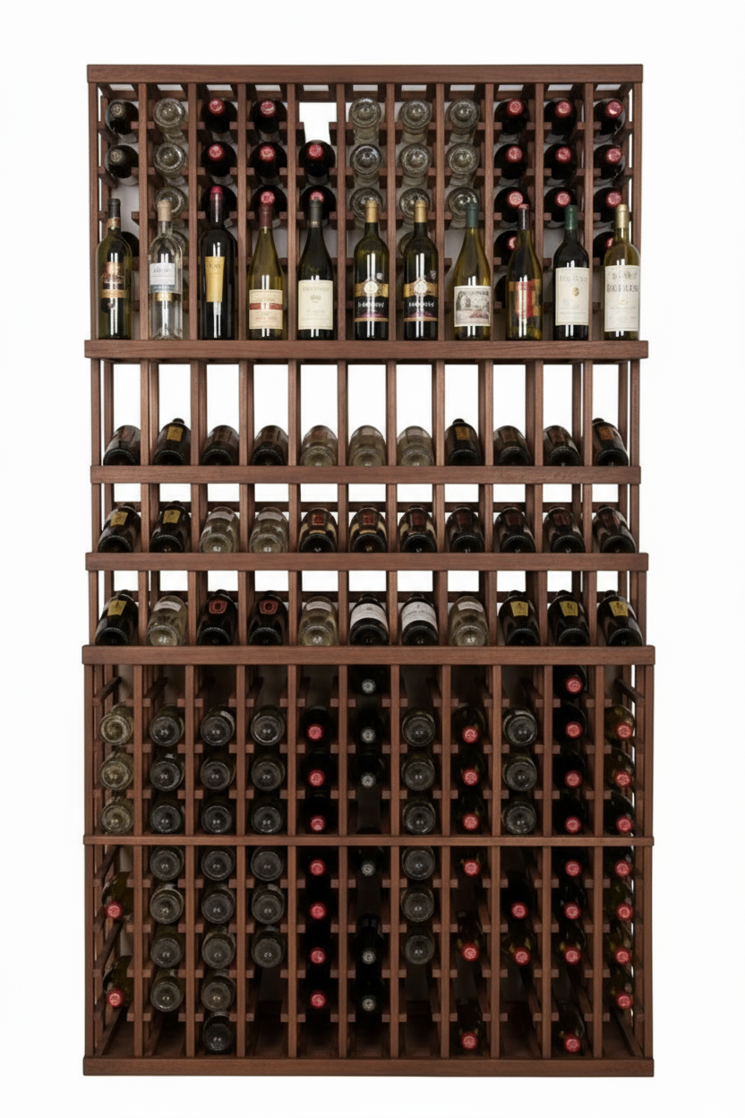 Premier Cru Wine Racks Retail 1 Double Deep Lower with 3 Display Rows - Premium Wooden Wine Racks Canadian Toasted Maple