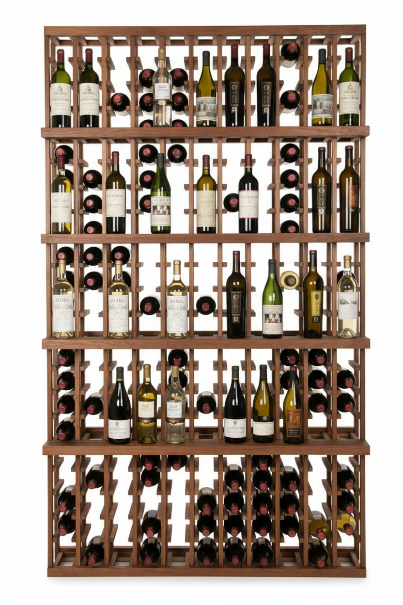 Premier Cru Wine Racks Retail 3 750ml Bottles with 4 Presentation Rows - Premium Wooden Wine Racks Canadian Toasted Maple