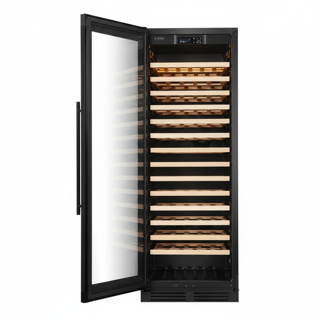 Vantaggio Wine Cellars Vantaggio V164 Single Zone Wine Cabinet Black - Glass Door Left side hinge