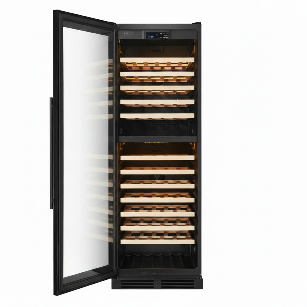 Vantaggio Wine Cellars Vantaggio V164 Dual Zone Wine Cabinet Black - Glass Door Left side hinge