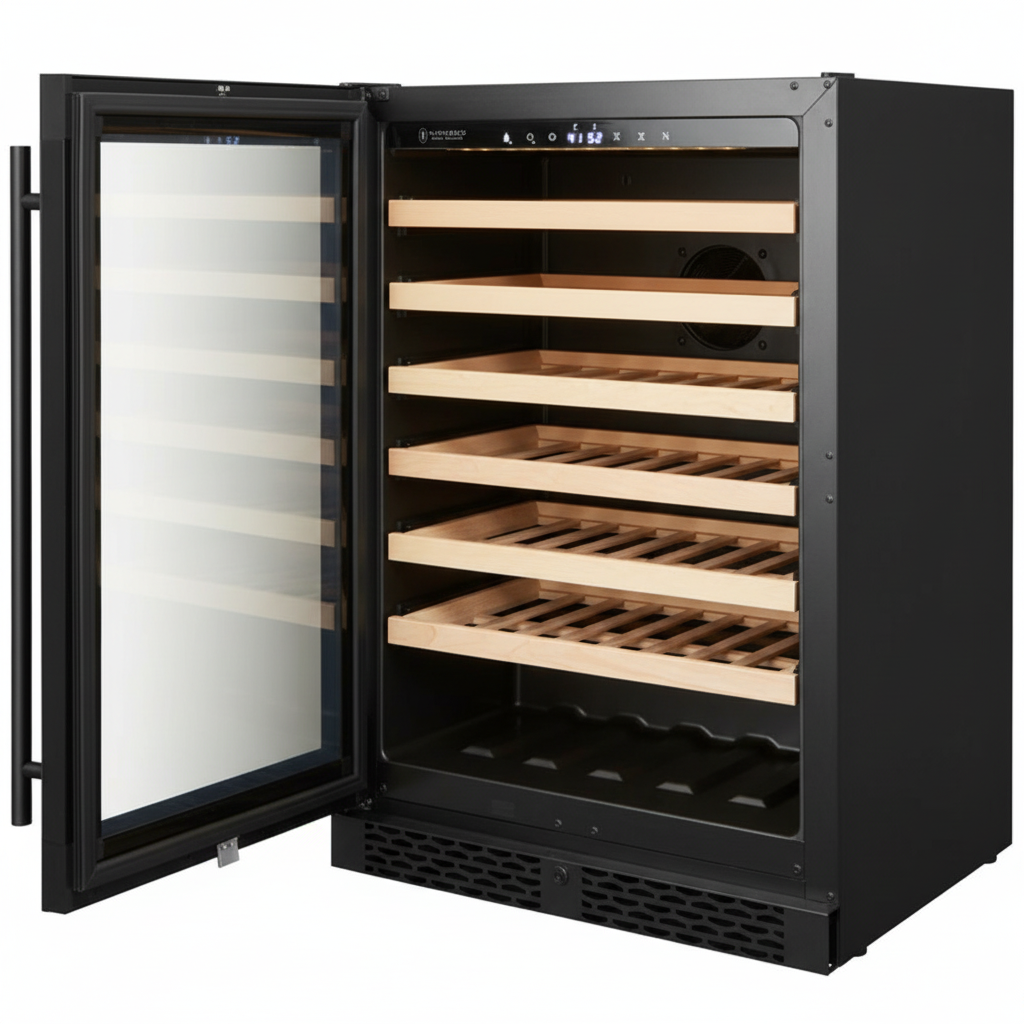 Vantaggio Wine Cellars Vantaggio V54 Single Zone Wine Cooler Black - Glass Door Left side hinge