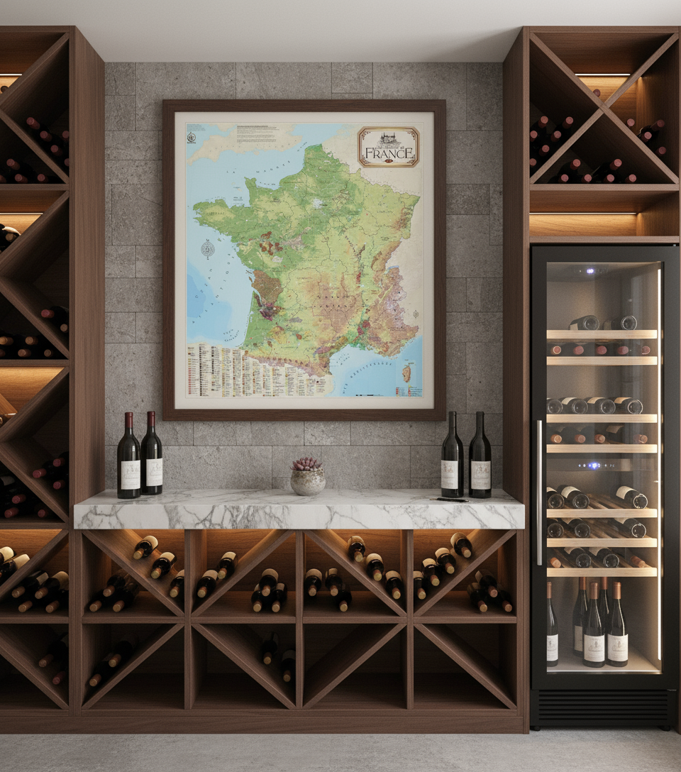 Carte des Vins de la Région Champagne, France
