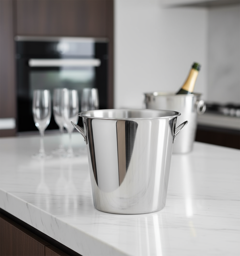 Seau à champagne en acier inoxydable