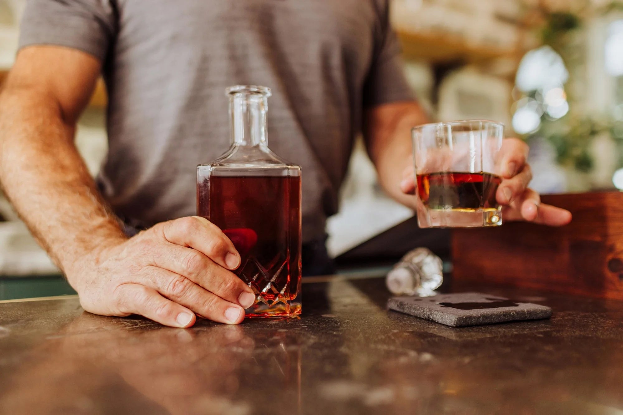 Whiskey Box Gift Set with Decanter