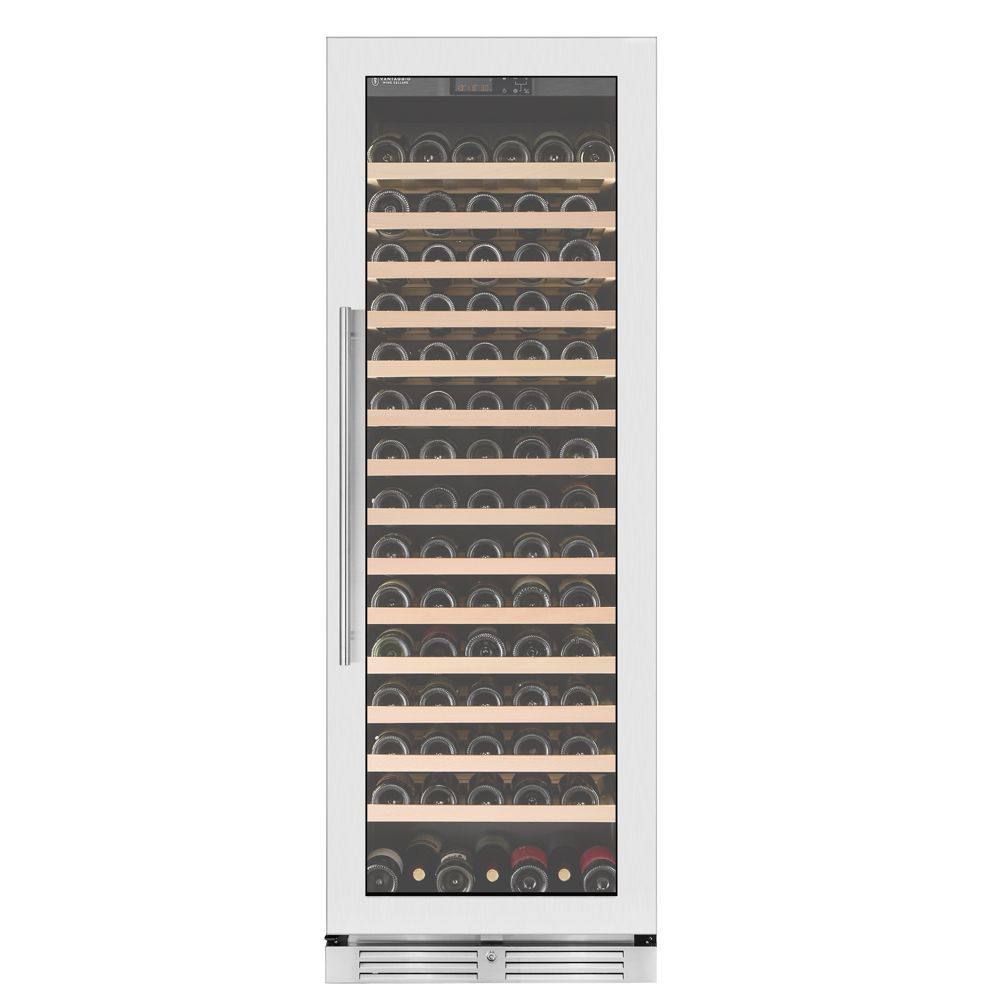 v164 stainless single zone door closed with wine
