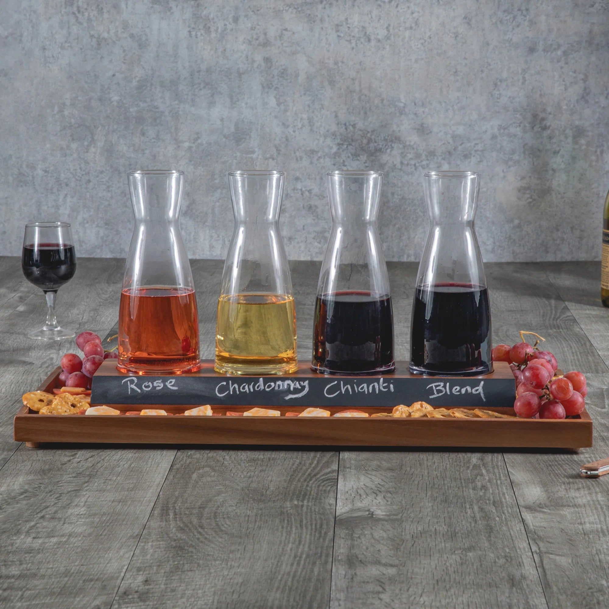 Cava Wine Tasting Kit with 4 Glass Carafes