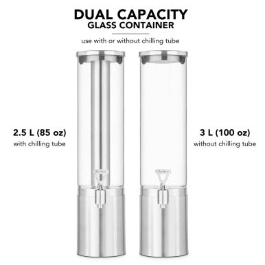 Final Touch 2.5L Stainless Steel & Glass Beverage Dispenser