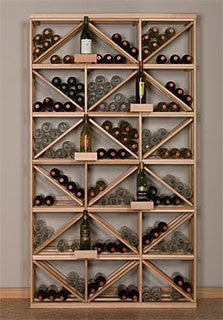 Retail 15 Box Diamond Bins with 5 Bottle Perches  - Premium Wooden Wine Racks